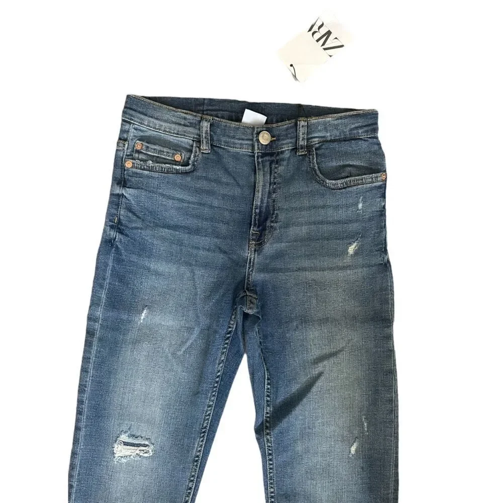 ZARA Kids | Mid Blue | DESTROYED SKINNY JEANS